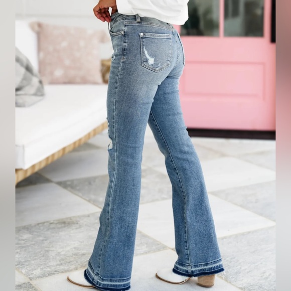 🛤️Raw Hem Bootcut Jeans - Picture 5 of 5